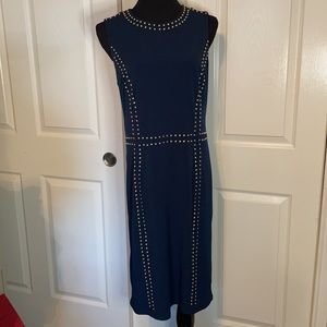 PHILOSOPHY NWT Navy Blue Gold Studded Dress sz L